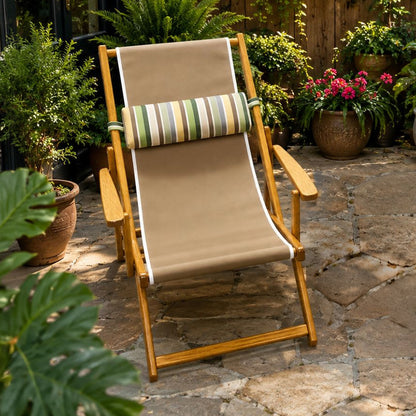 Coastsetter Sling Chair in Sand on a garden patio