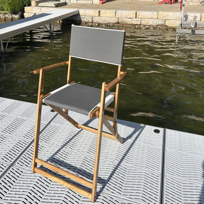 Coastsetter Outer Banks Chair in Grey on a waterside dock