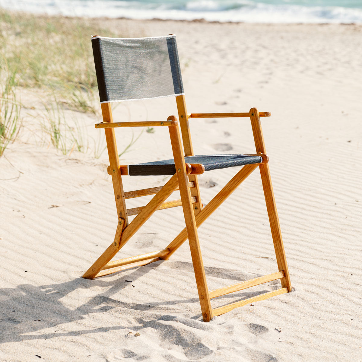 The Outer Banks Chair, hardwood folding beach chair, front view